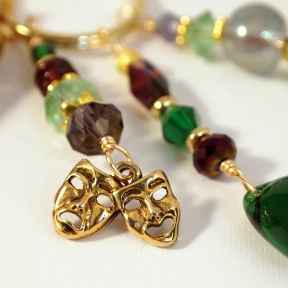 Mardi Gras Beaded Tassel Purse Charm Bohemian Key-chain Hope Fat Tuesday Fob - Picture 4 of 6